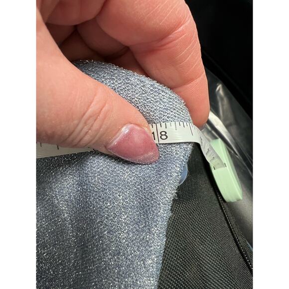 Light Blue Sparkle Prom Dress Formal Sz 10 V-neck Side Slit Maxi 90s Y2K Style - Picture 13 of 14